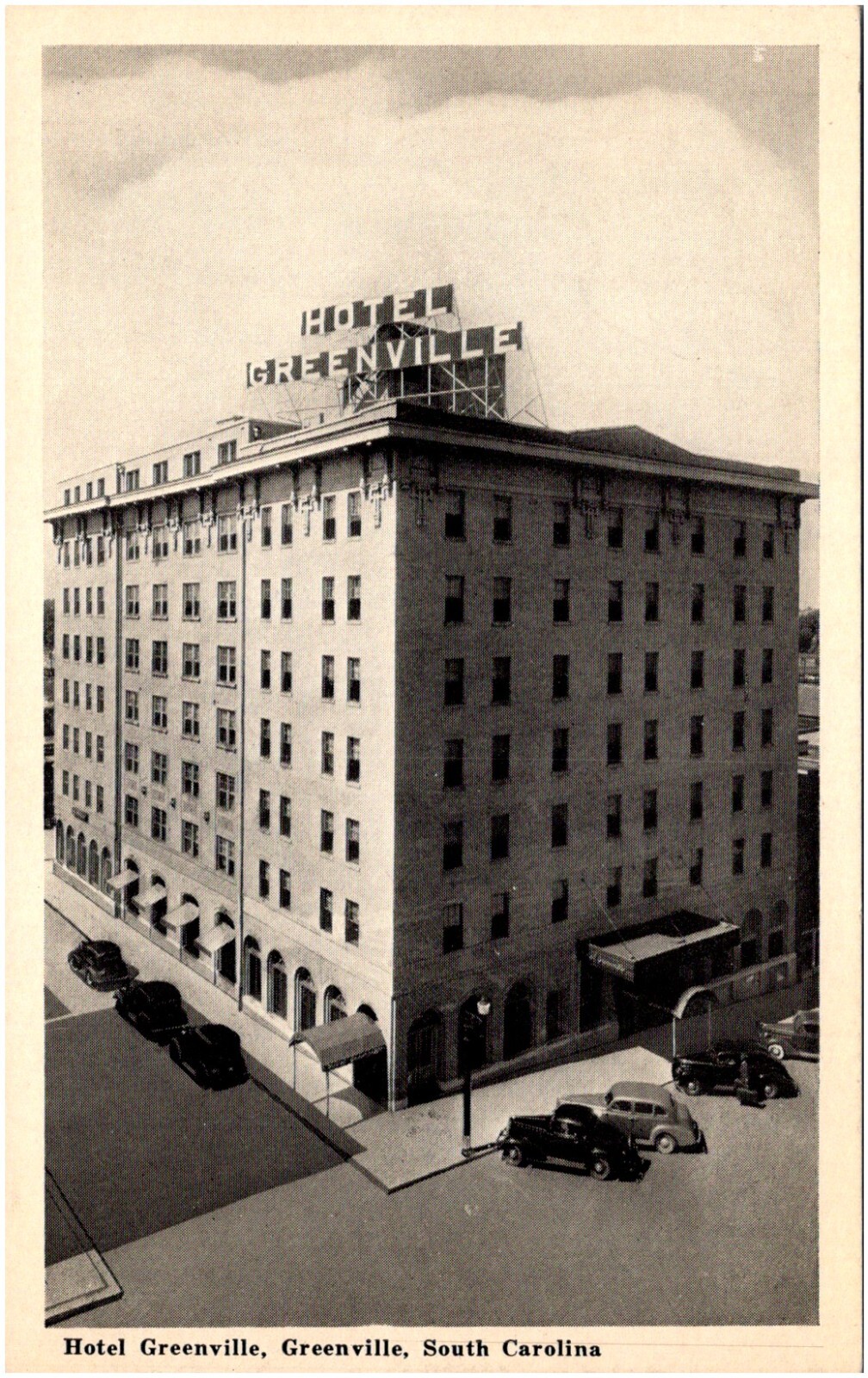 Hotel Greenville Exterior South Carolina SC 1930s Postcard Photo Unused
