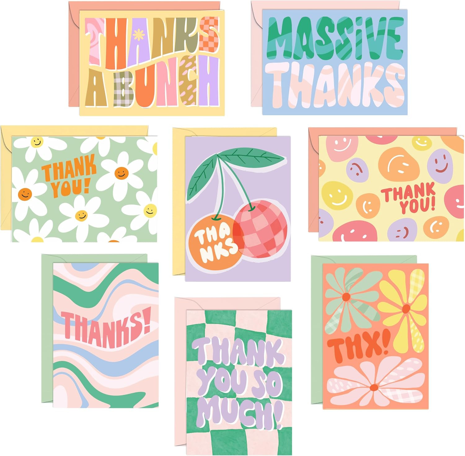 S&O Thank You Cards with Envelopes - Blank Greeting Sheets for Handwritten Messa