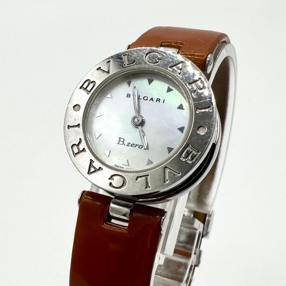 BVLGARI B.zero1 BZ22S Quartz Watch White Shell Dial Enamel Strap Silver FROM JPN