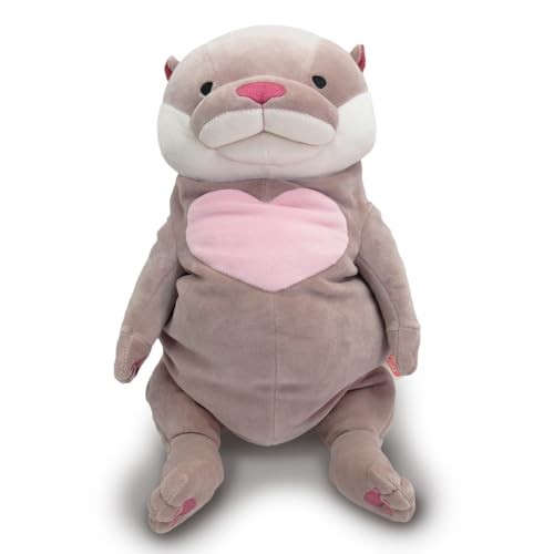 Mochi Series Large Mochi Plush Squishy Otter Heart Grey Japan