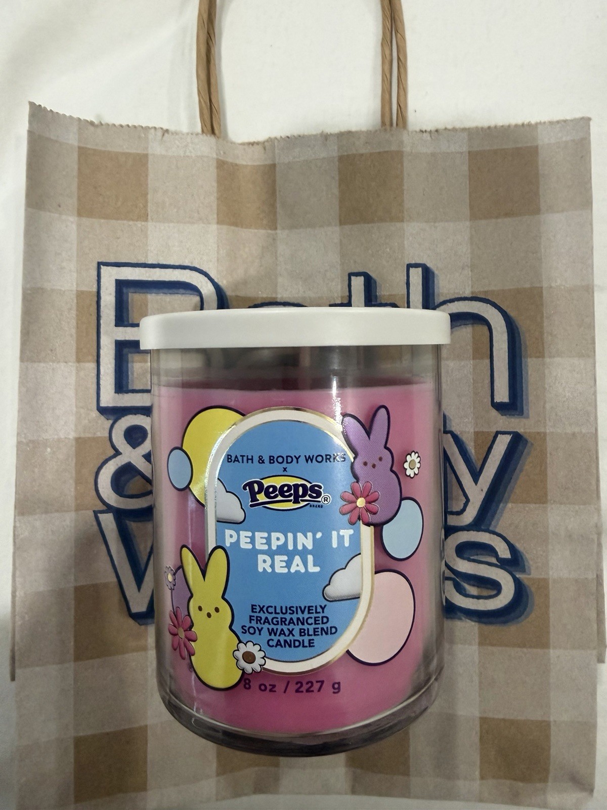 ALL NEW Peepin' It Real PEEPS Single Wick Candle 8 oz Bath & Body Works