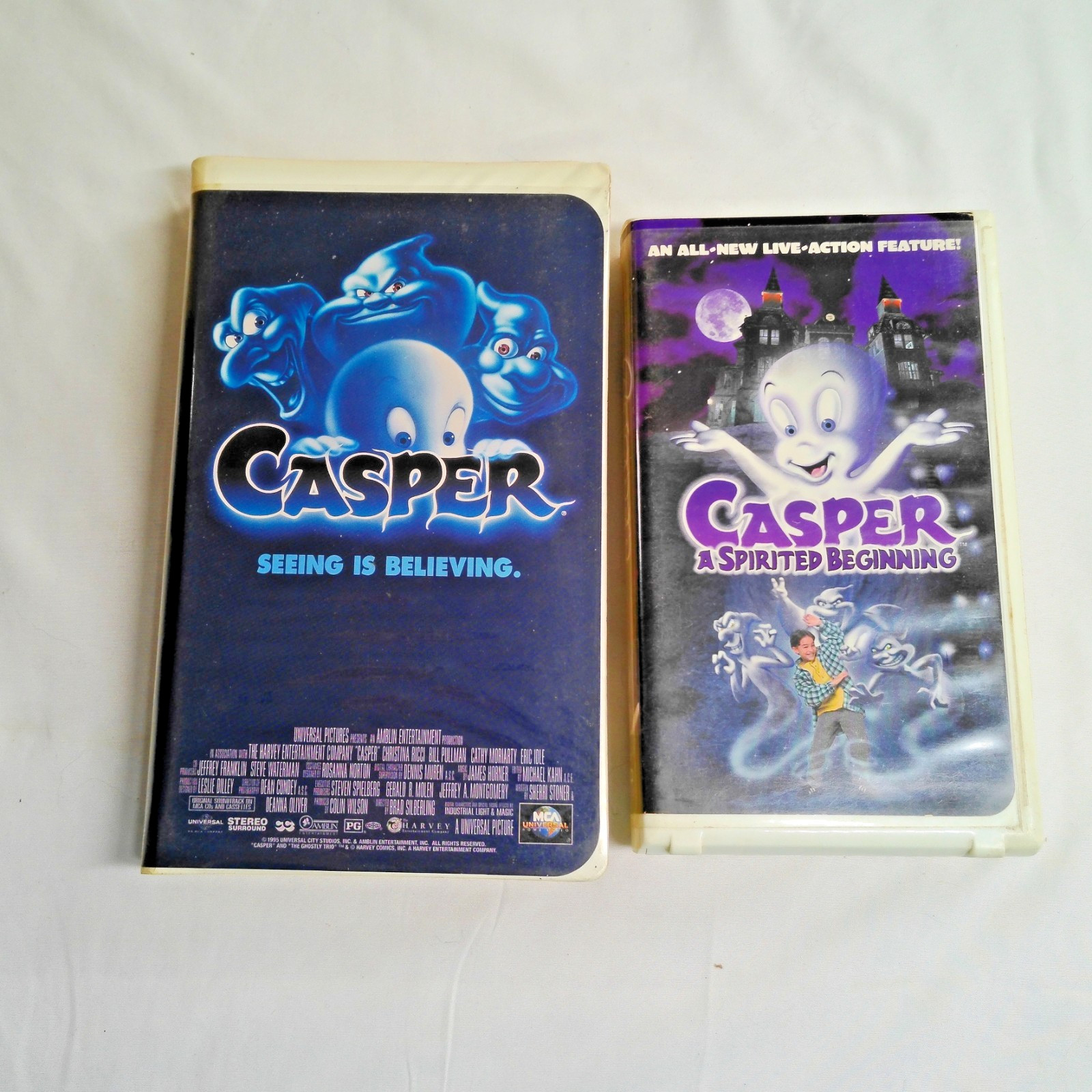 Casper VHS Lot (1995) + Casper A Spirited Beginning 1997 Family Kids Ghost Movie