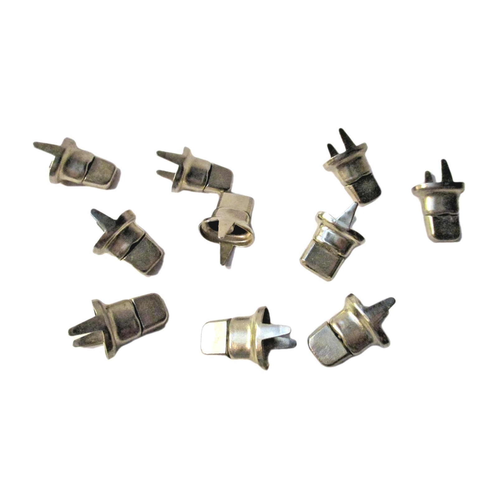 10- DOT Twist-Lock Fasteners with Double Spike / Prong Mount Chrome Stainless