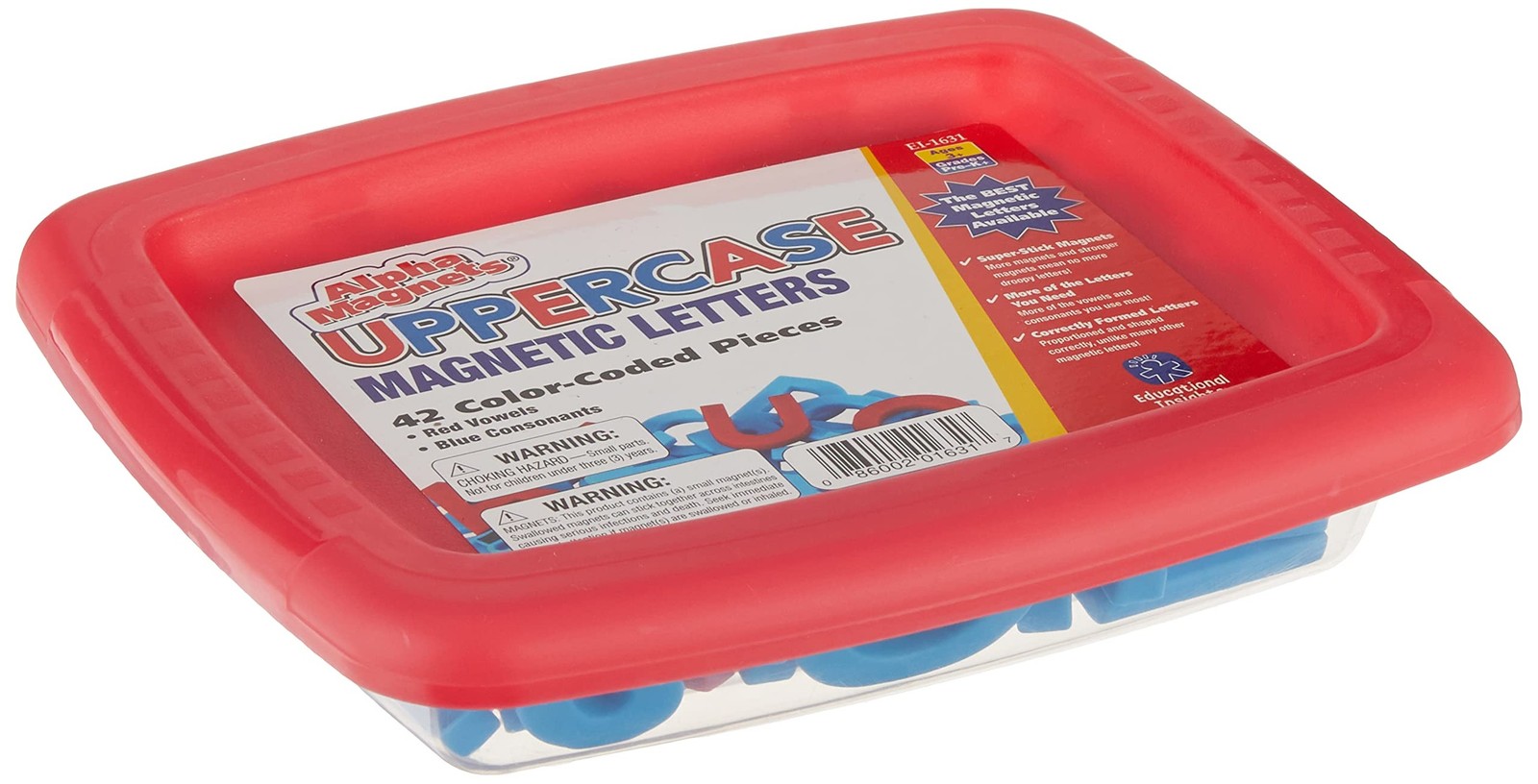 Educational Insights Color-Coded Uppercase AlphaMagnets, Set of 42 Uppercase ...