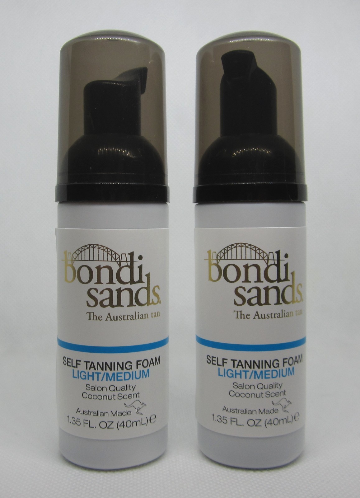 Lot (2) Bondi Sands Self Tanning Foam Light/Medium travel mini 1.35 oz.