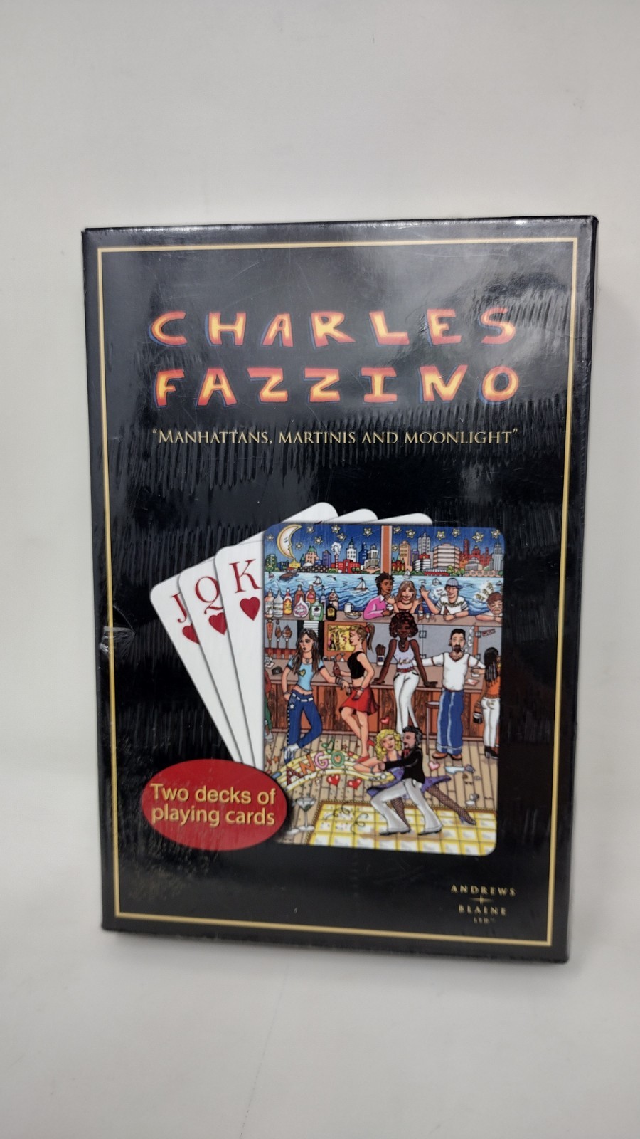 Charles Fazzino Playing Cards 2 decks Manhattans Martinis Moonlight 
