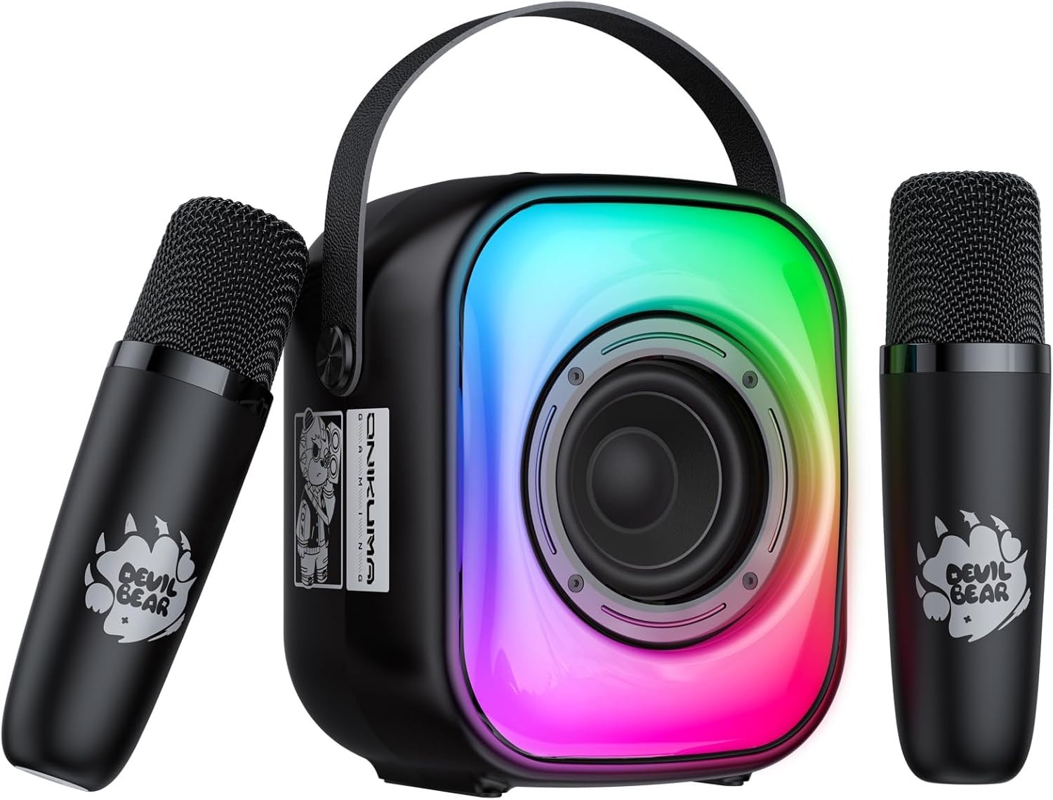 Portable Mini Karaoke Machine with Wireless Microphones and Bluetooth Speaker