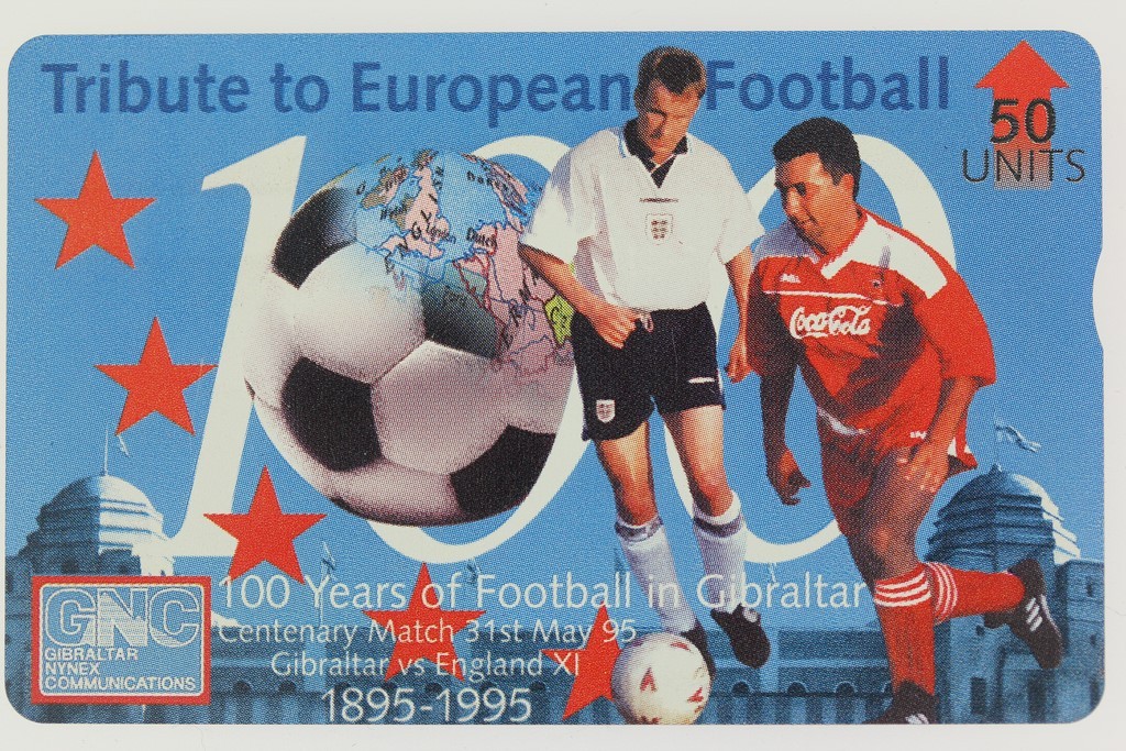 L&G Dummy Football 1996 Gibraltar Vs England Gibraltar Card (48209)