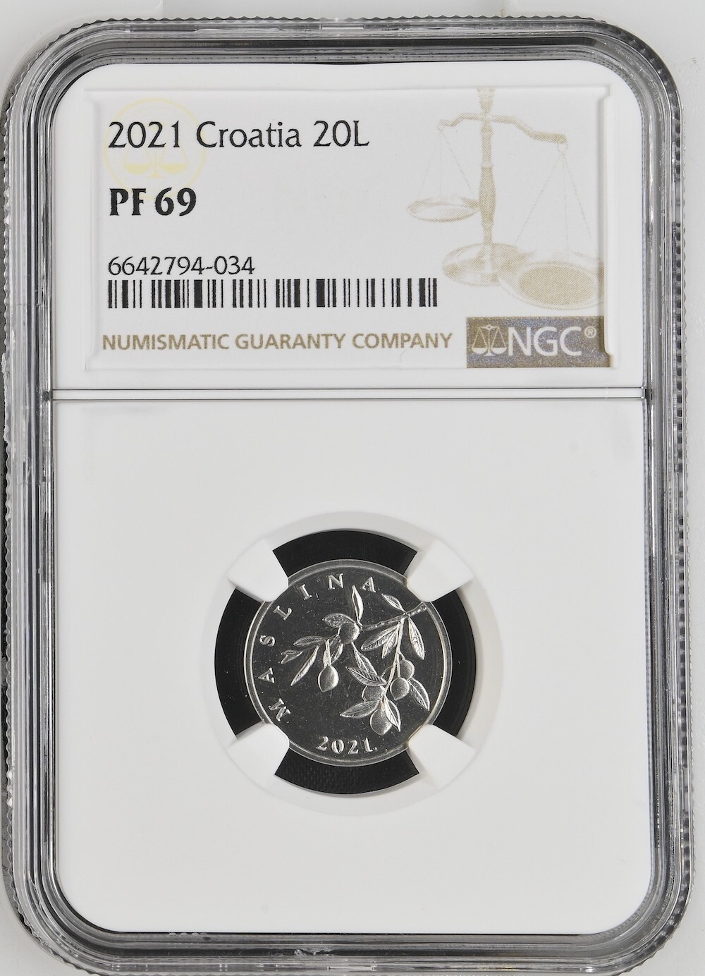 CROATIA coin 20 Lipa 2021 NGC PF 69