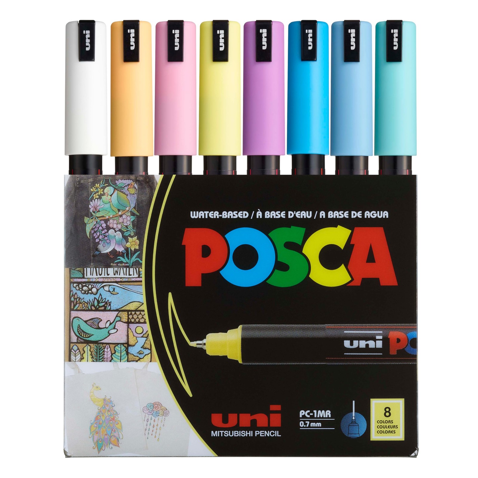Posca Markers Set, 8 Extra Fine Paint 1 Count (Pack of 8), Multicolor 