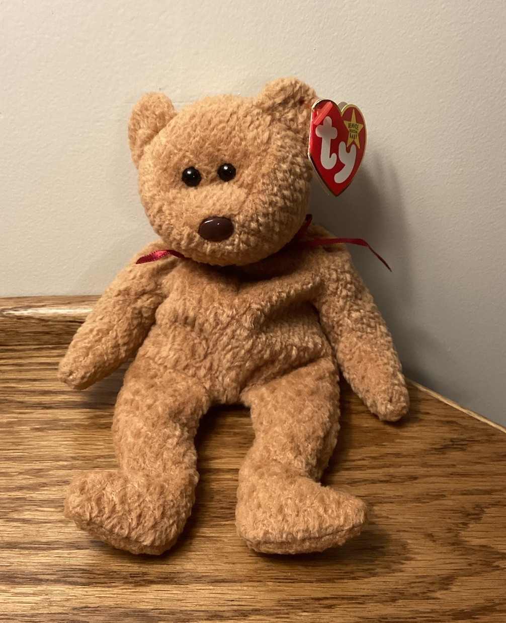 Ty “Curly” Rare Retired Beanie Baby ( Bear) Born , April 12, 1996