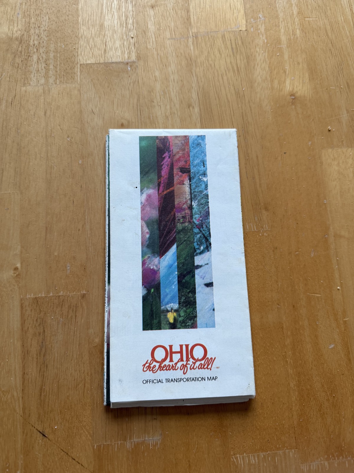 Vintage Ohio Official Transportation Road Map Heart Of It All Folded Brochure