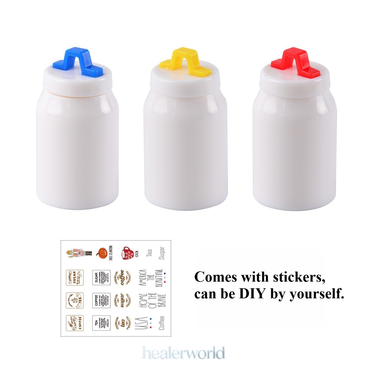 3PC Dollhouse Miniatures 1:6 Tea Coffee Jar For Kitchen Store