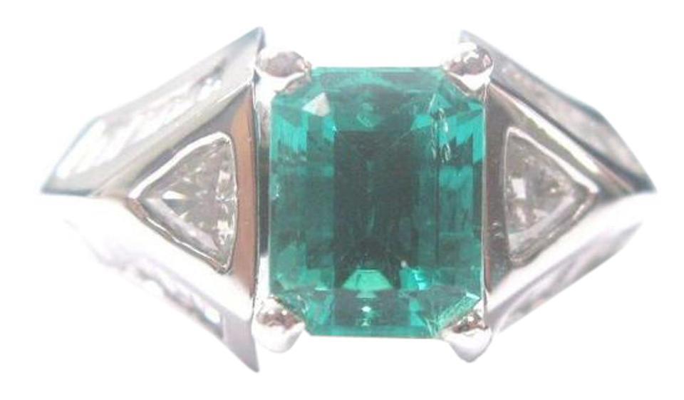Platinum NATURAL BERYL EMERALD Diamond Anniversary Jewelry Ring 4.15CT