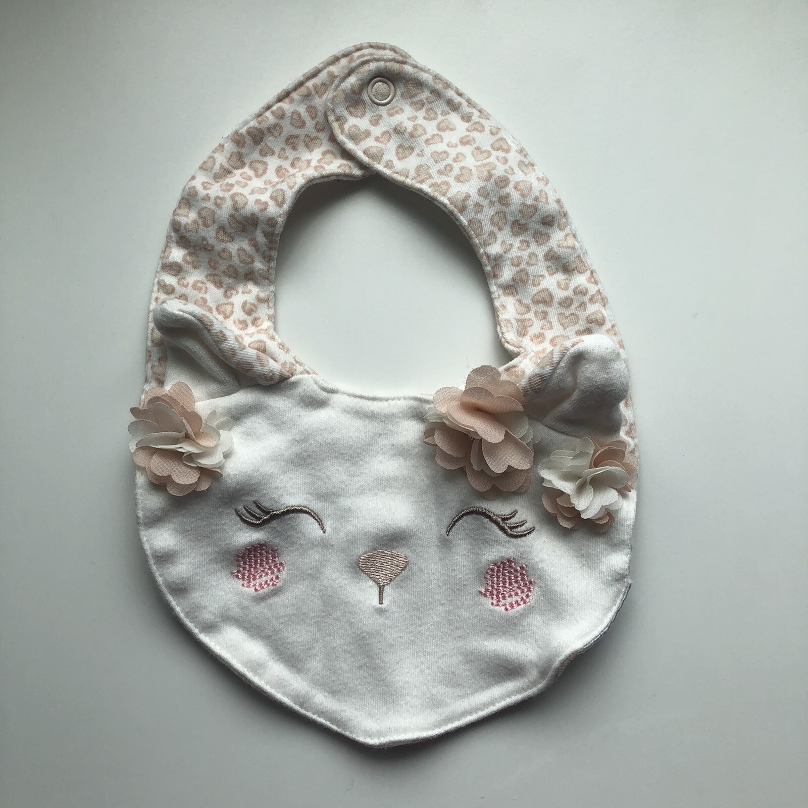 Leopard Cat Bib Floral 3-6 Months