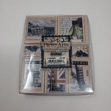Hero Arts International Tour DeLuxe Stamps Journal Wood Mounted Rubber Stamp Set