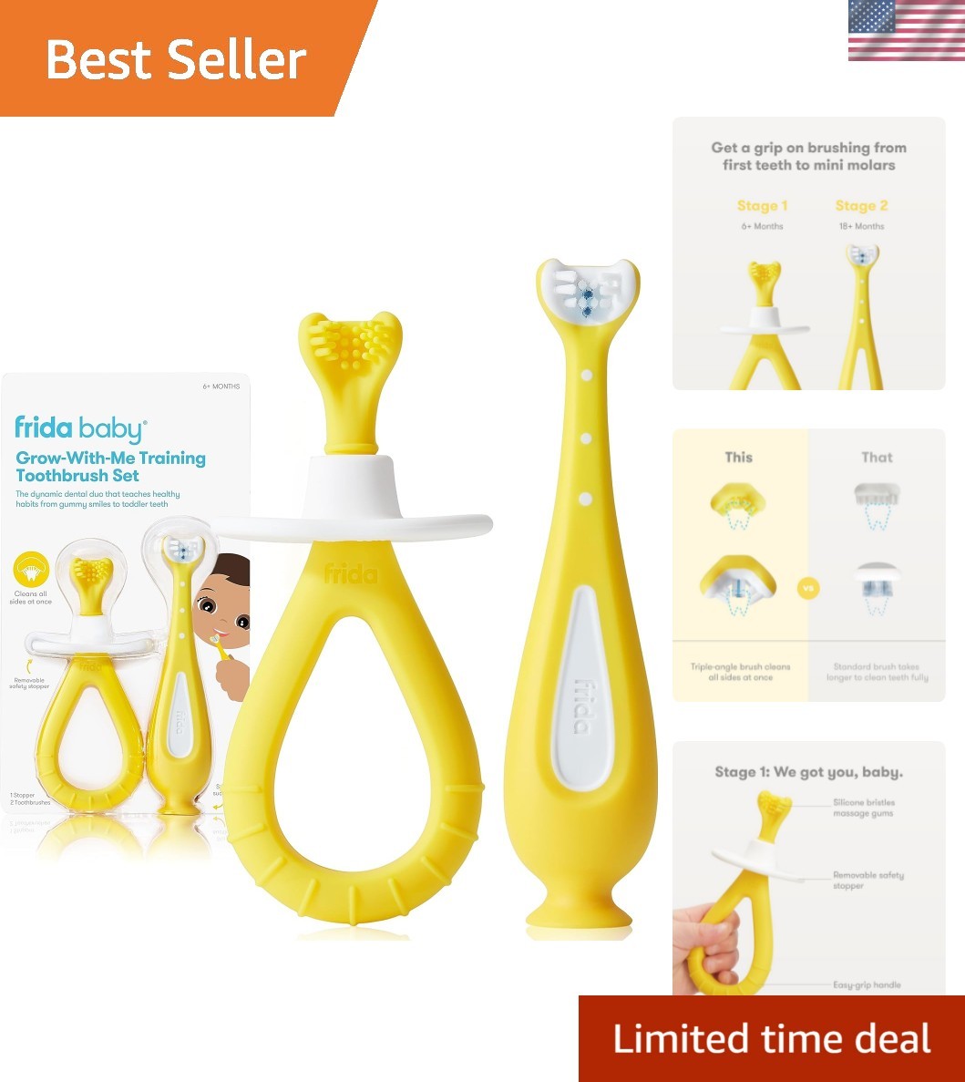 Grow-with-Me Training Toothbrush Set, Infant Baby Tooth brush & Toddler Tooth...
