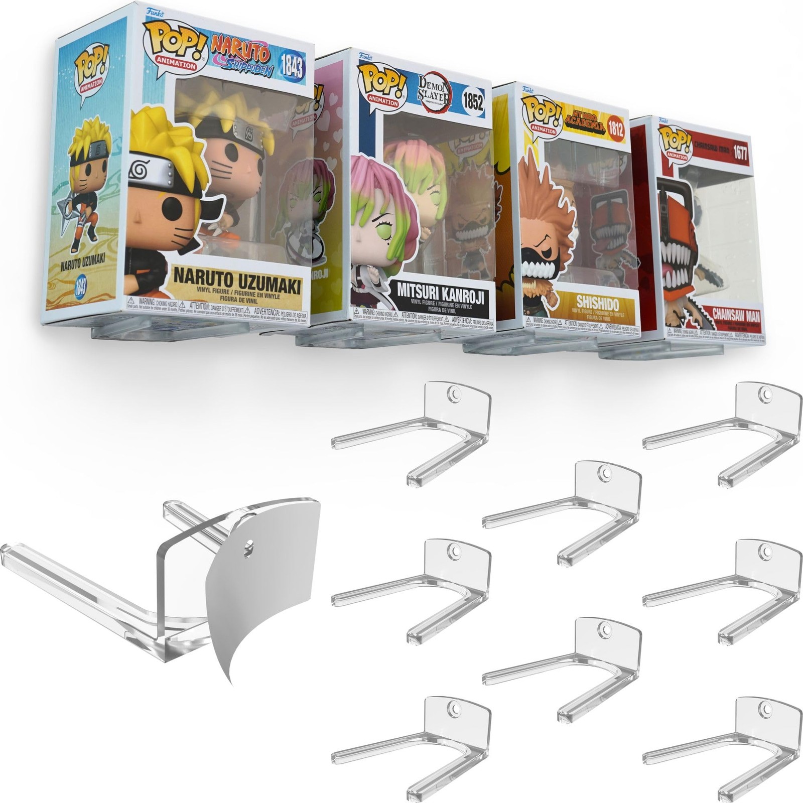 Modern JP Adhesive Display Shelf 2.9 inches x 2.7 x 1.25 inches, Clear 