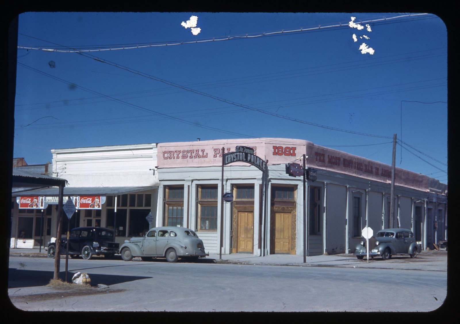 sl28 Original slide 1950’s Red Kodachrome Tombstone Arizona Crystal Palace 714a