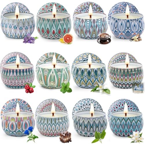 Scented Candles Gift Set, 12 Pack Aromatherapy Candles for Women, Candles for 
