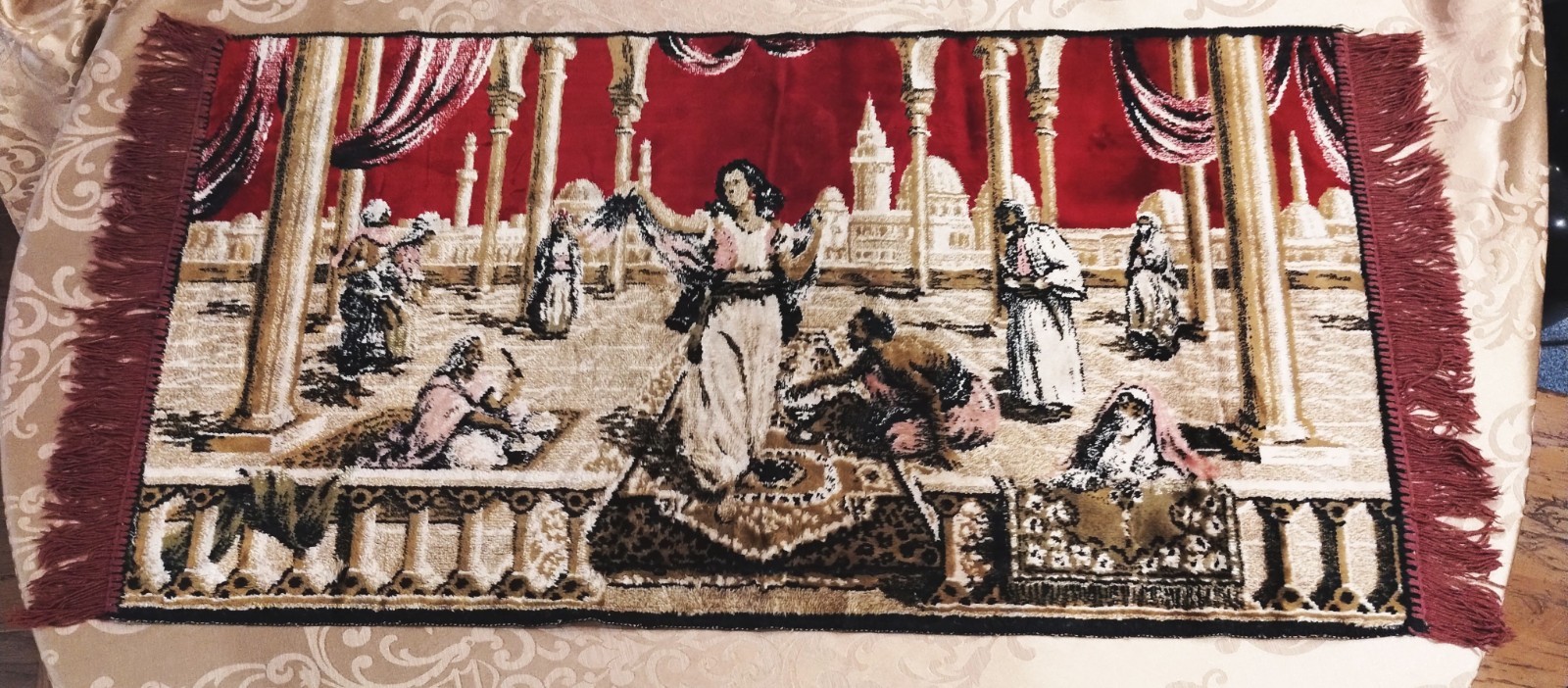 Vintage Middle Eastern Velvet Tapestry
