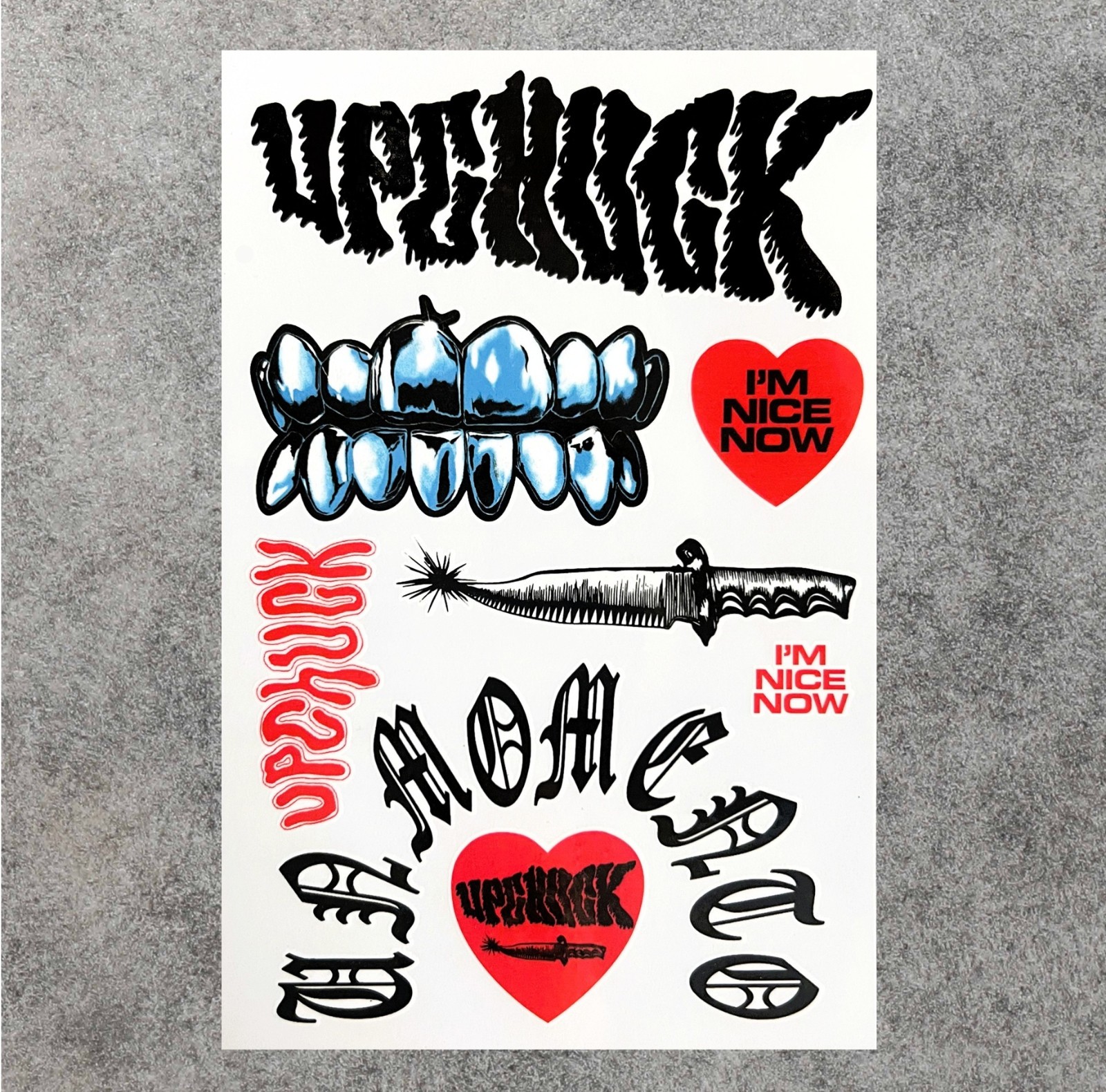 UPCHUCK I'm Nice Now 2025 Ltd Ed RARE Temporary Tattoos! Garage Punk TY SEGALL