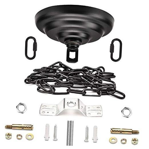 Heavy Duty Canopy Kit and 3.2 feet Pendant Light Fixture Chain for Black