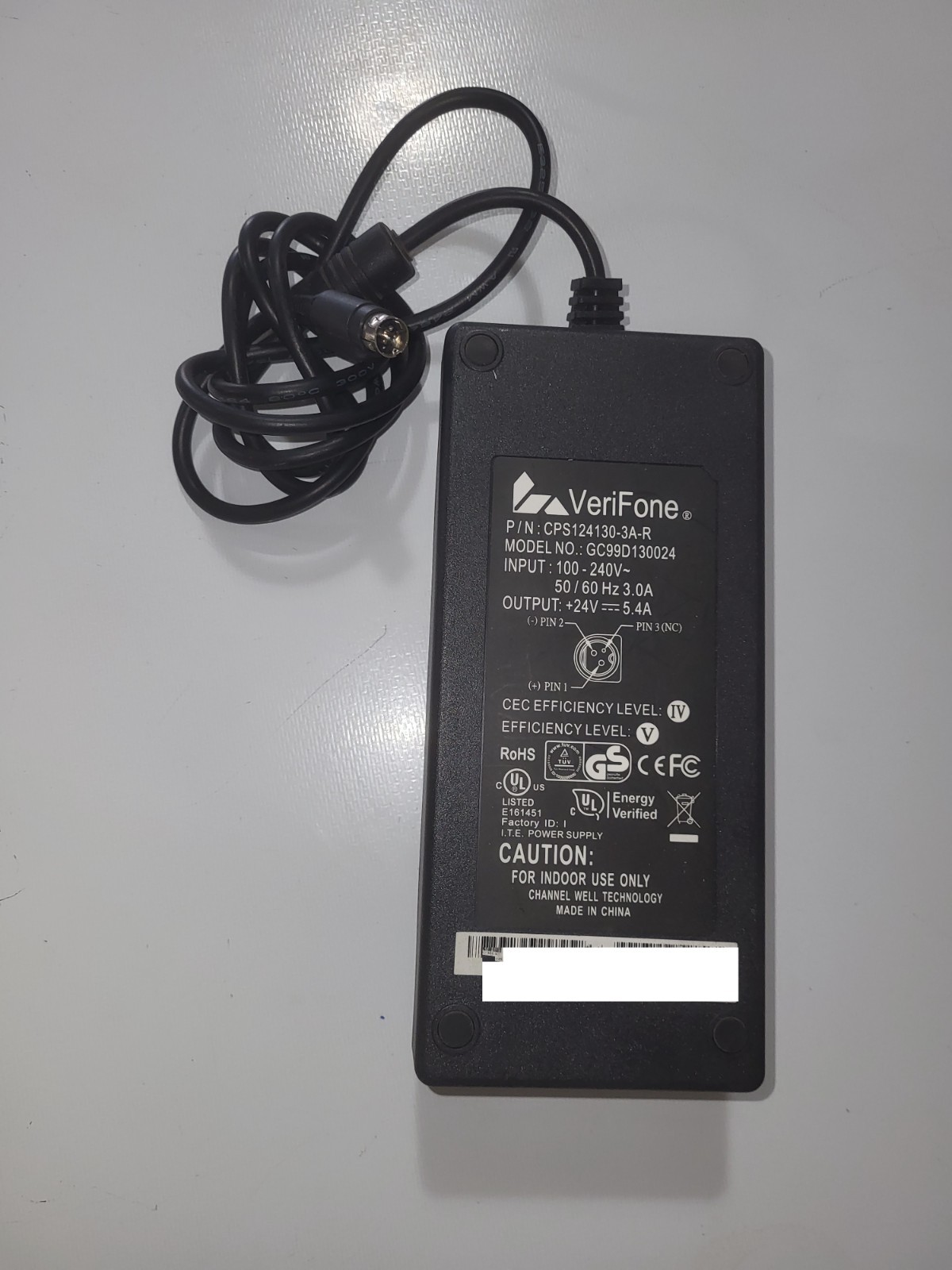 Genuine VeriFone RUBY2 POS Power Supply CPS124130-3A-R