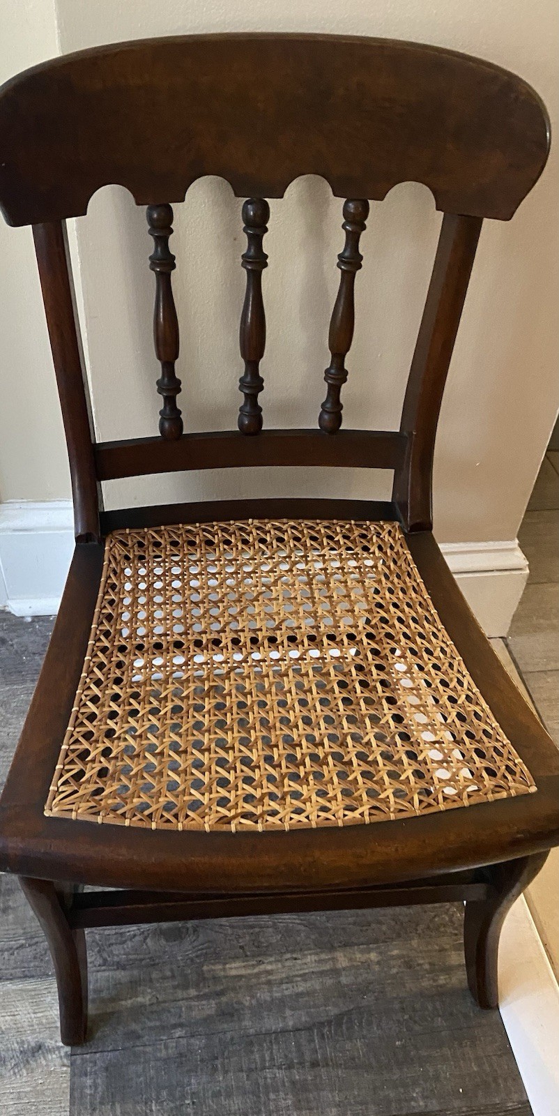 Antique Early American Child’s Caned Seat Chair 26”