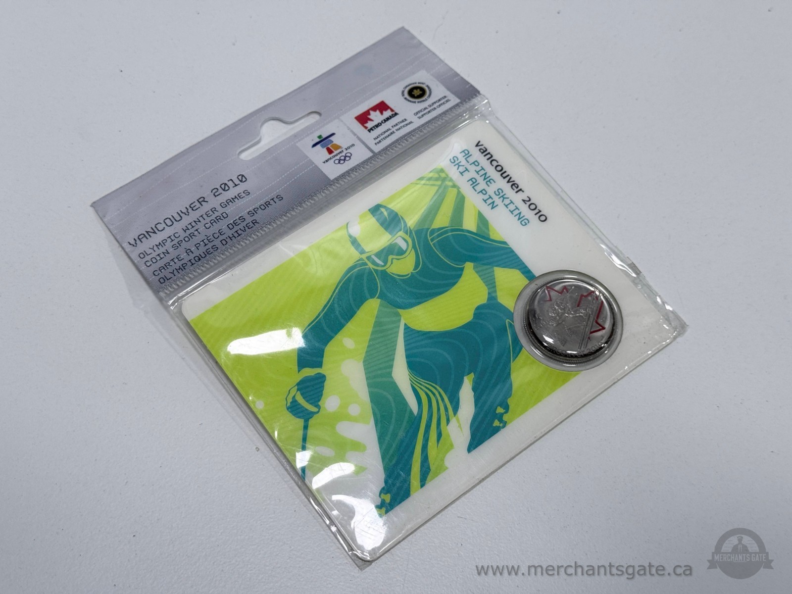 Sealed 2010 Vancouver Olympic Quarter Coin Alpine Skiing Petro Canada Error 2008