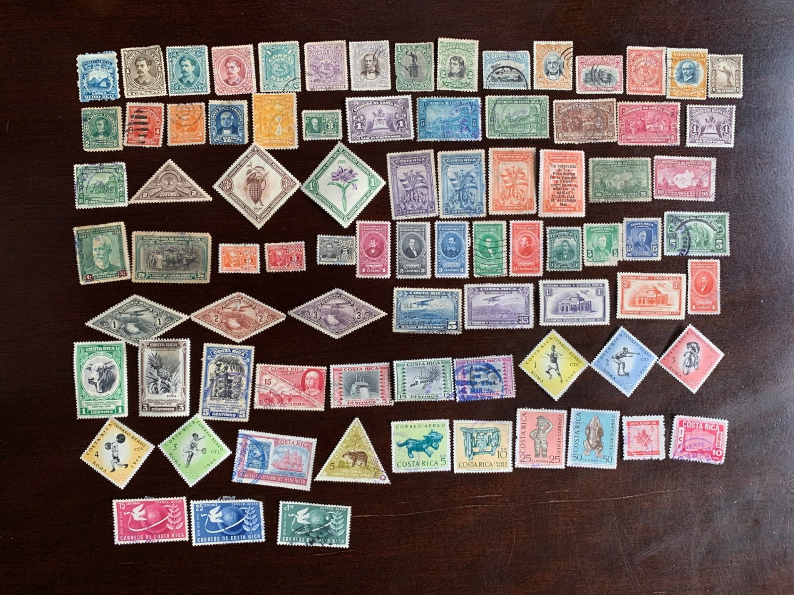 Costa Rica Postage Stamp Lot - 82 Different - Used - Mint Hinged - Off Paper