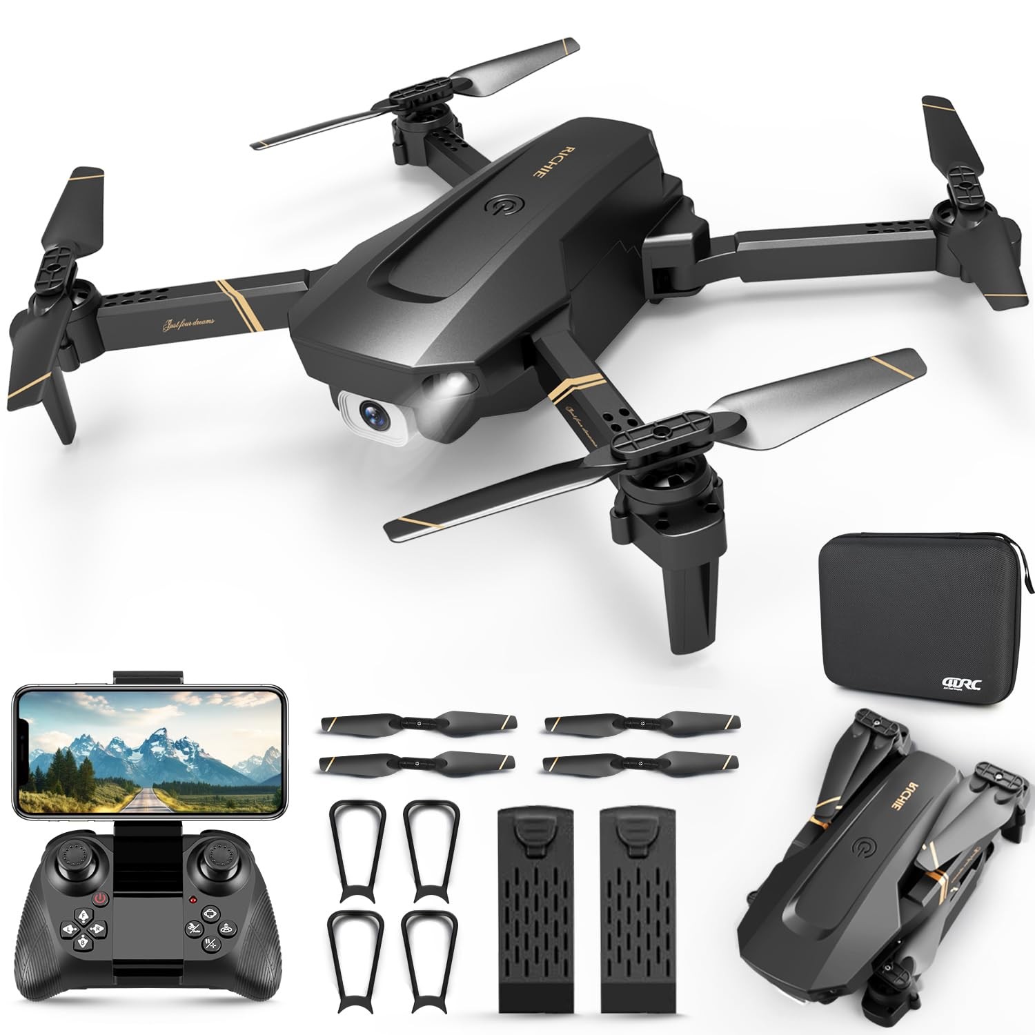 V4 Drone with Camera 1080P FPV Foldable Mini Drone for beginners adults, Grav...