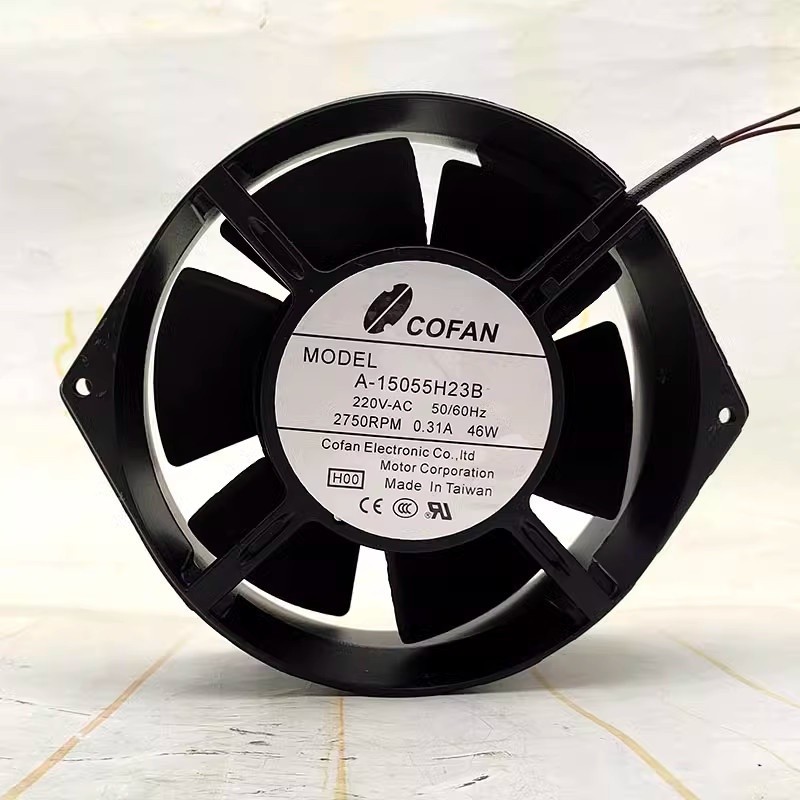 1 PCS COFAN Fan A-15055H23B AC220V 46W 15055 15cm 2 wire all-metal cabinet fan