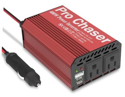Pro Chaser 400W Power Inverters for Vehicles - DC 12v to 110v AC Car Inverter 