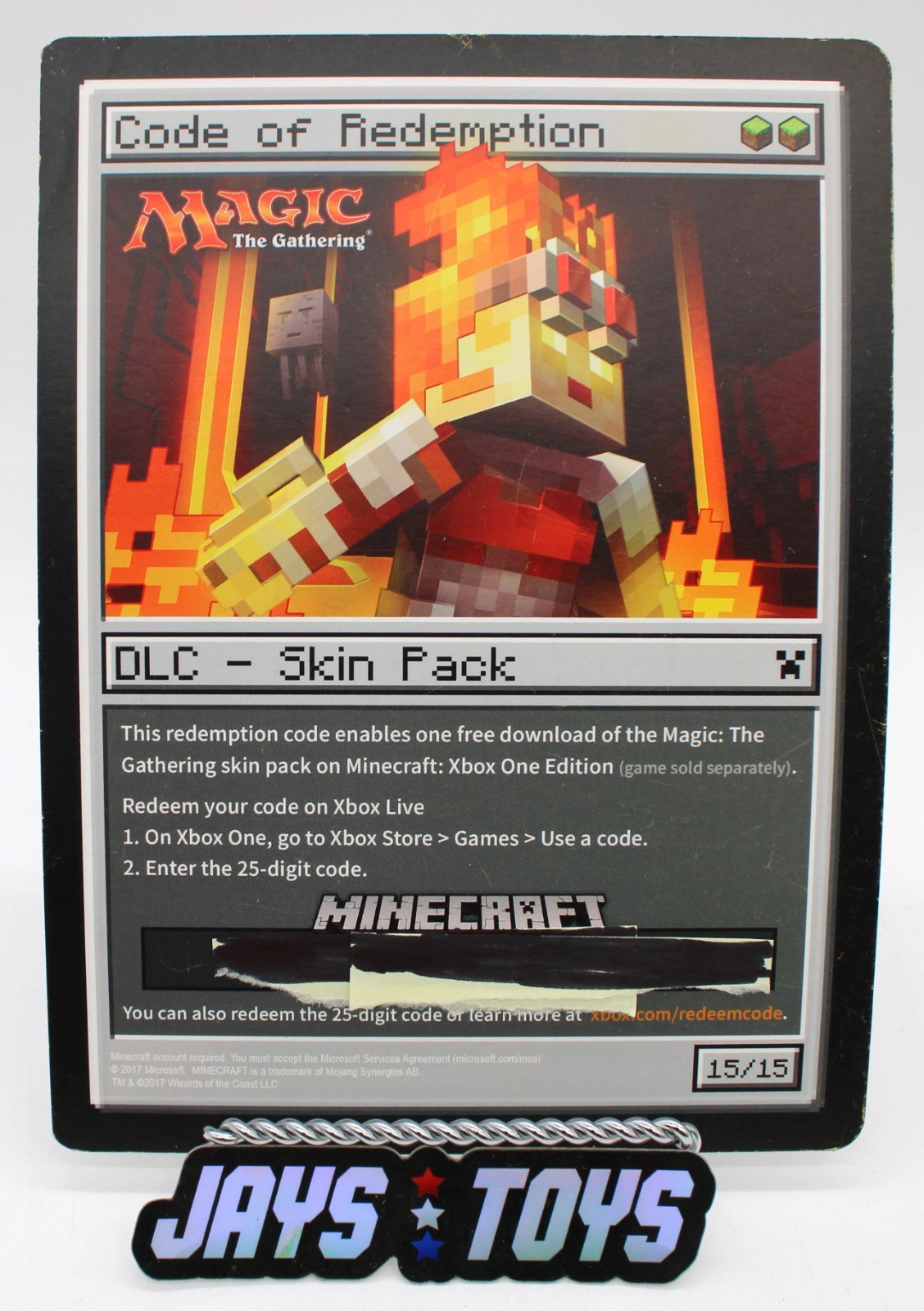 Minecraft Magic the Gathering (MTG) DLC - Skin Pack Card Xbox Redemption Code