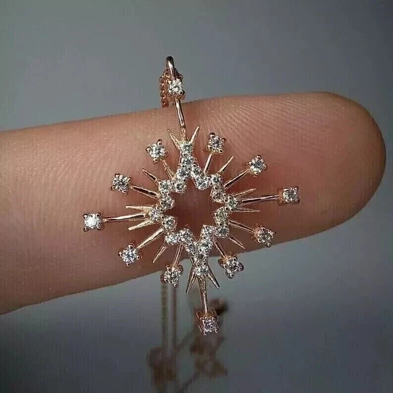 Real Moissanite 3Ct Round Cut Solitaire Pretty Pendant 14k Yellow Gold Plated