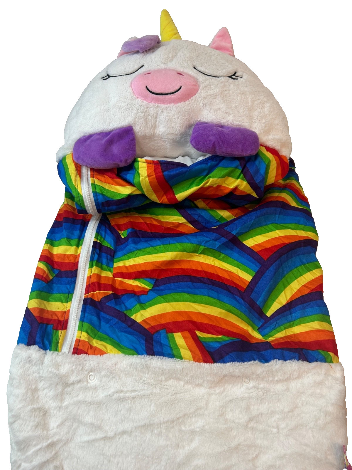 Happy Nappers Large White Unicorn Pillow Sleepy Sack 54x20 Jay Play Sleeping Bag