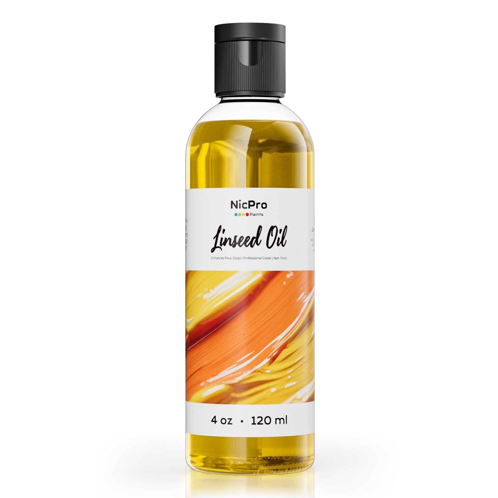 Nicpro 4oz Refined Linseed Oil for Painting - Thinning Oil Paint Medium