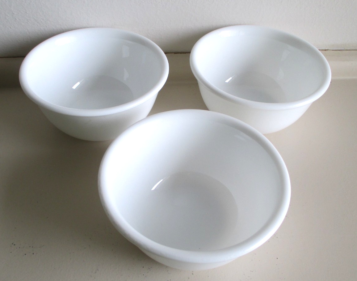 Three (3) Corelle Winter Frost 6 oz. Ramekin Condiment Bowls 3 3/4"