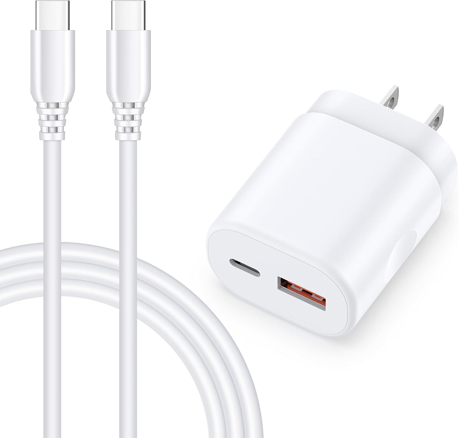 25W USB-C Fast Charger Block for Samsung Galaxy A17 5G, iPhone 17 Pro Max, 6FT