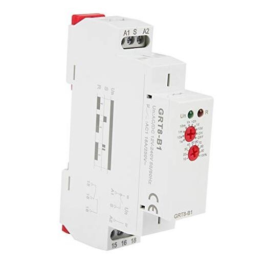 Delay Off Timer Relay, 12V to 240V AC/DC DIN Rail Timer Switch, Adjustable 