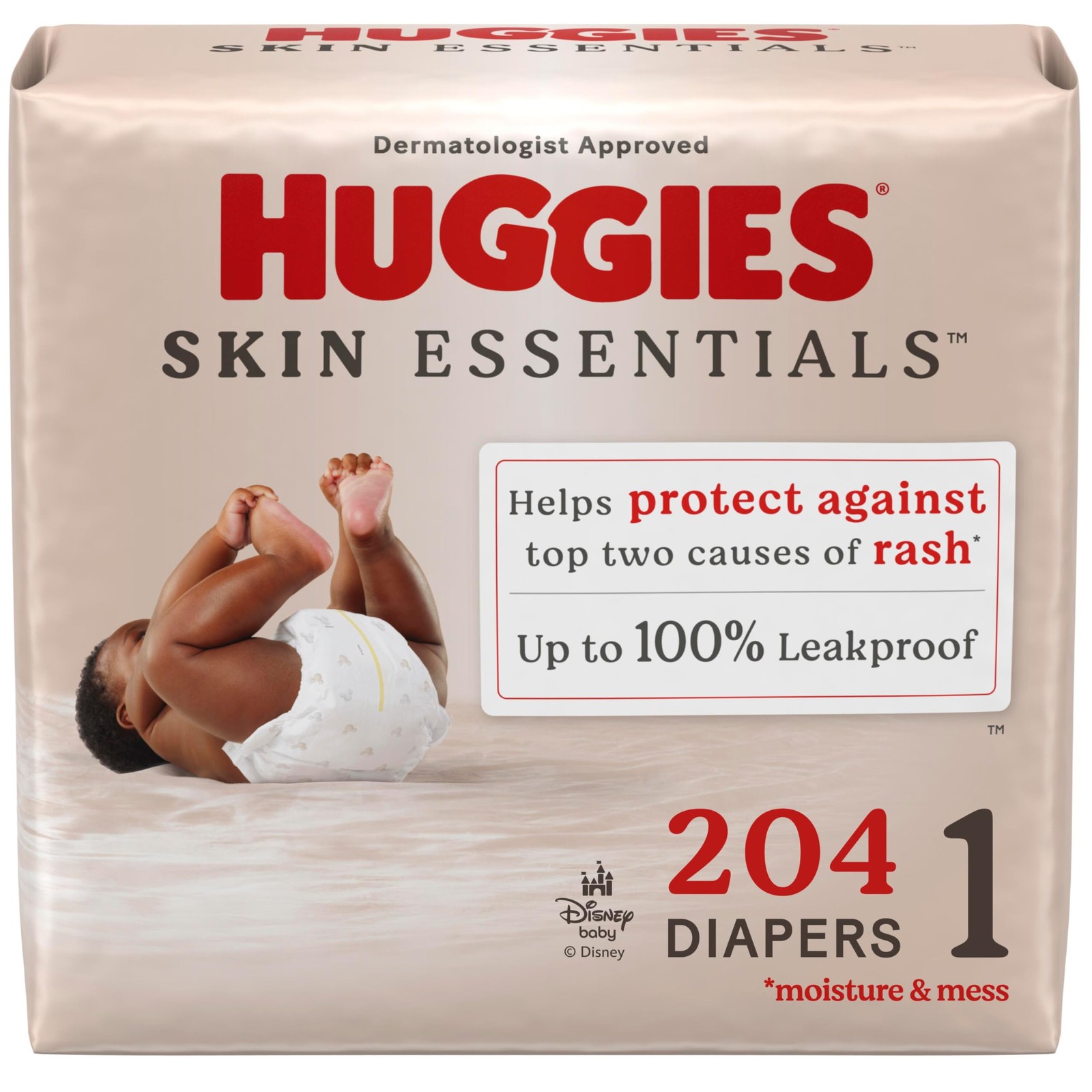 Diapers Size 1 204 Count 3 Pack Huggies 8-14 Skin Essentials Baby Packs
