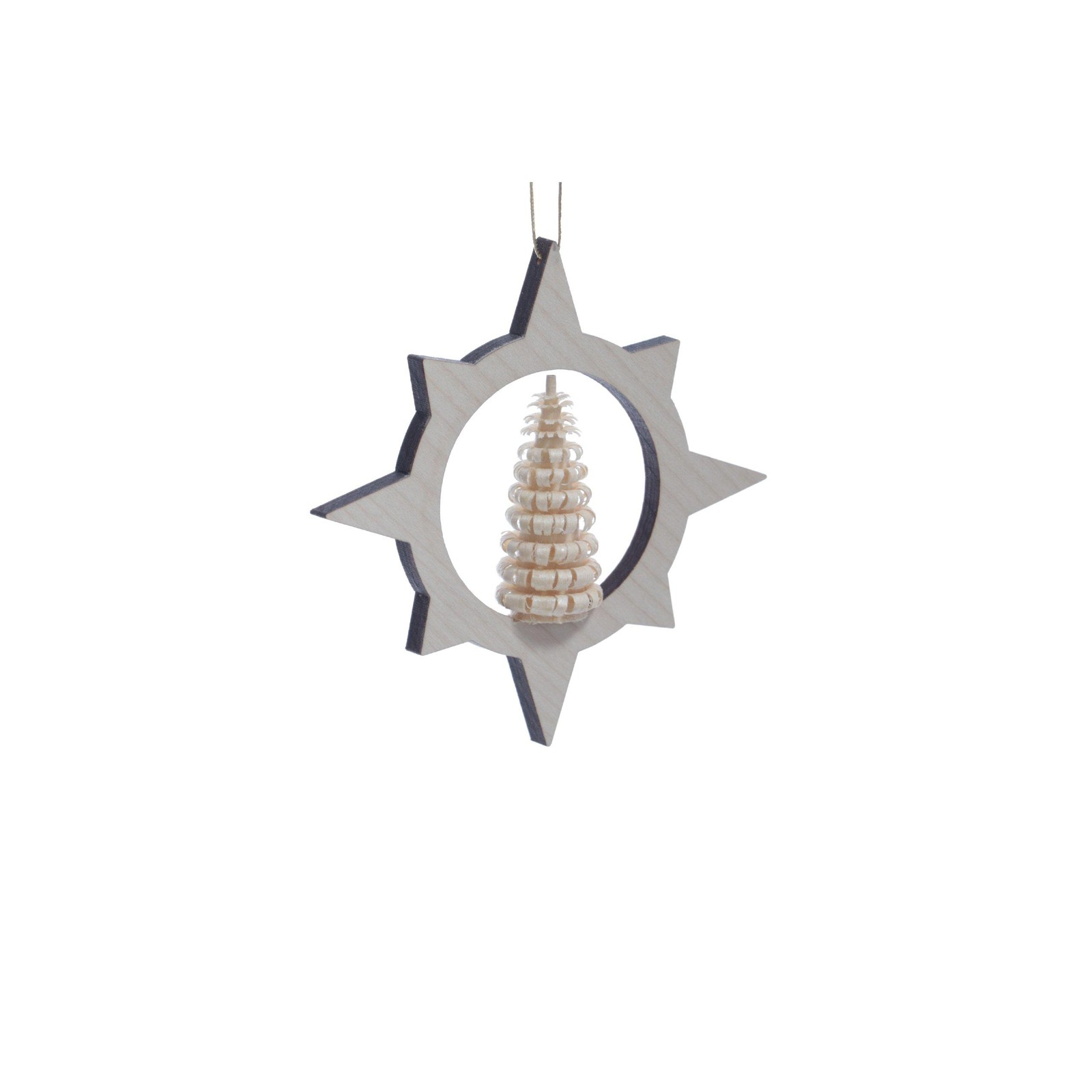 Christmas Tree Ornaments Star With Ringelbaum Ø ca.3 1/8in New Decoration