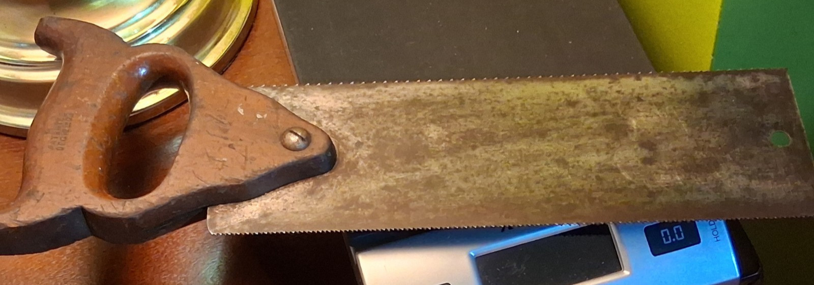 Antique 14" Fine Panel Hand saw Carpenters Marked Pat. Dec. 12, 1900 Joinery