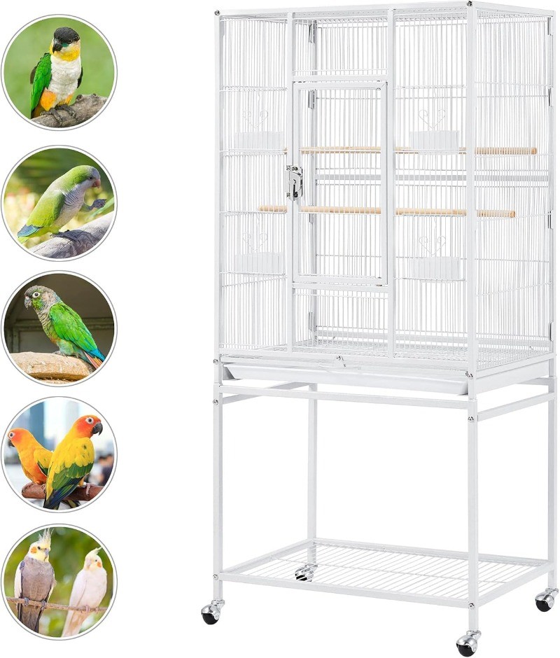 54-inch Flight Bird Cage with Stand Wrought Iron Bird Cage for Parakeets Parrots