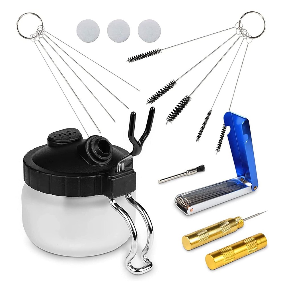 13 Piece Airbrush Clean Pot with Holder,  Brush Head P4H66226