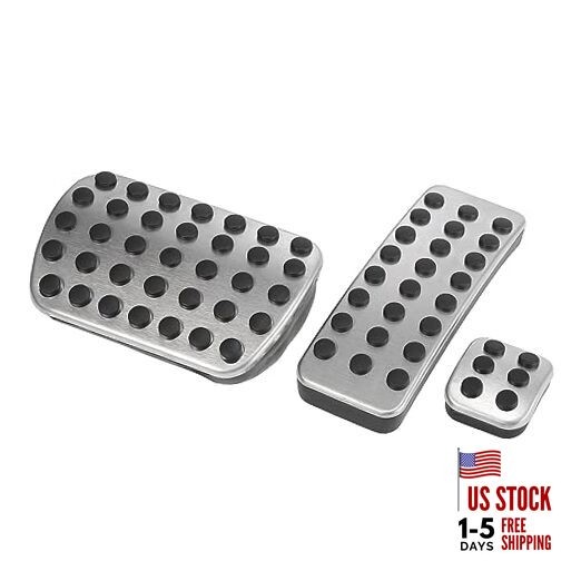  3 Pcs Car Anti-Slip Brake Gas Foot Pedal Pads Stainless Steel Accelerator 