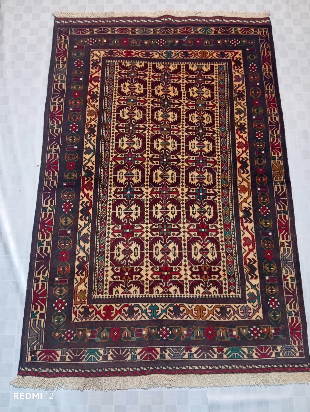 Afghani Handmade Adraskani Wool Rug – Herat, Afghanistan | 2.26 x 1.57 ft | Trad