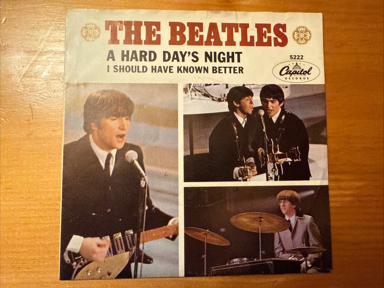 The Beatles ‎– A Hard Day's Night 1964 Capitol 5222 45 7” Vinyl NM-