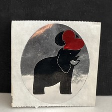 Vintage 80’s Silver Foil Sticker - Elephant - Rare